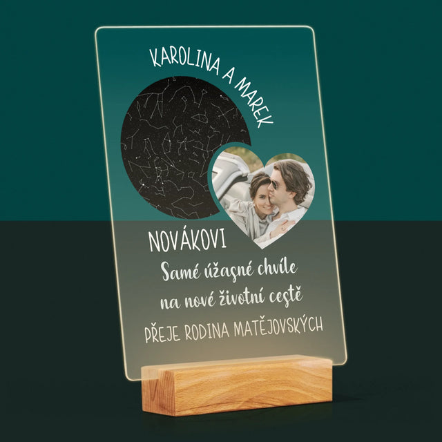 Hvězdná Mapa: Nová Životní Cesta Svatba - Tisk Na Akrylovém Skle