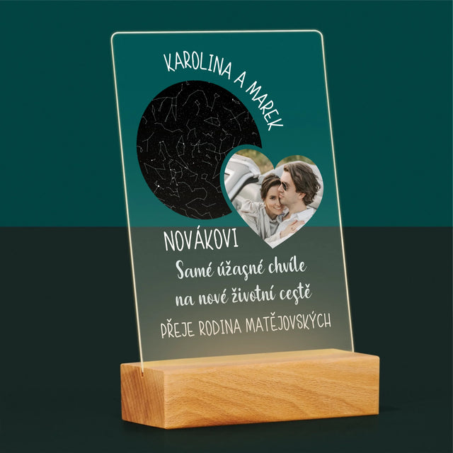 Hvězdná Mapa: Nová Životní Cesta Svatba - Tisk Na Akrylovém Skle