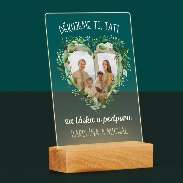 Fotka A Textem: Děkujeme, Tati - Tisk Na Akrylovém Skle