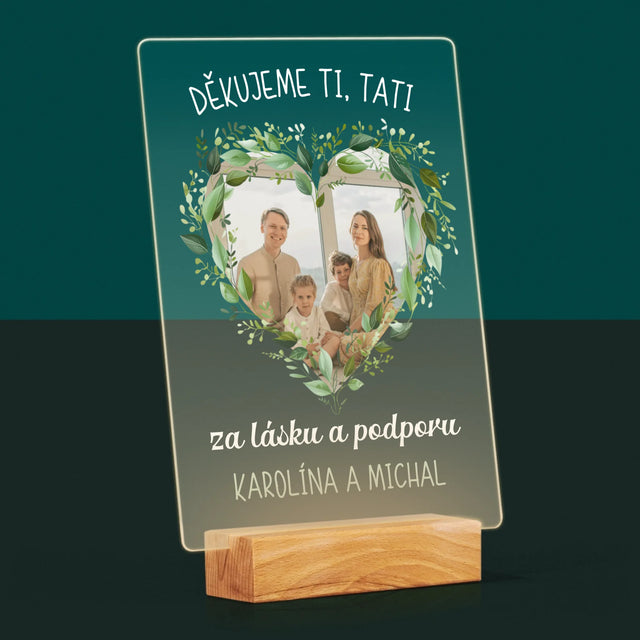 Fotka A Textem: Děkujeme, Tati - Tisk Na Akrylovém Skle