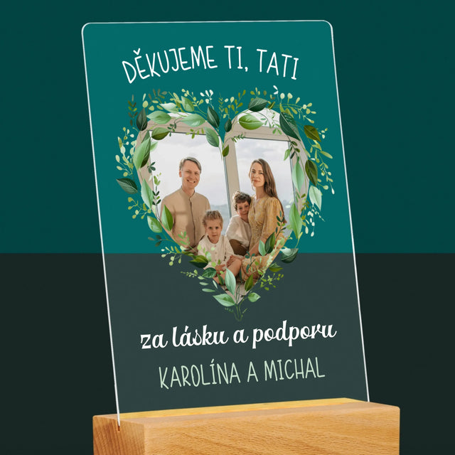 Fotka A Textem: Děkujeme, Tati - Tisk Na Akrylovém Skle