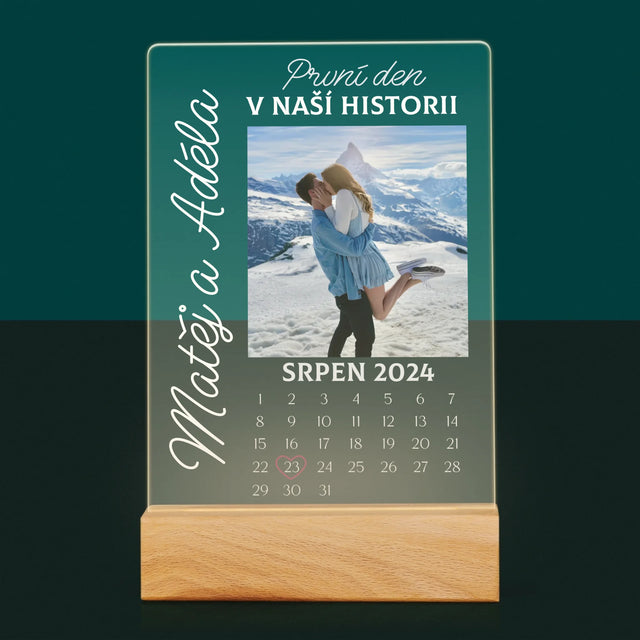 Fotka A Textem: První Den V Naší Historii - Tisk Na Akrylovém Skle