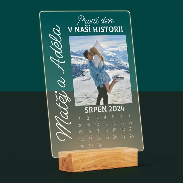 Fotka A Textem: První Den V Naší Historii - Tisk Na Akrylovém Skle