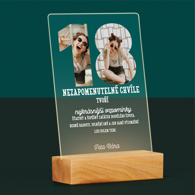 Slovo Z Fotek: 18. Narozeniny - Tisk Na Akrylovém Skle