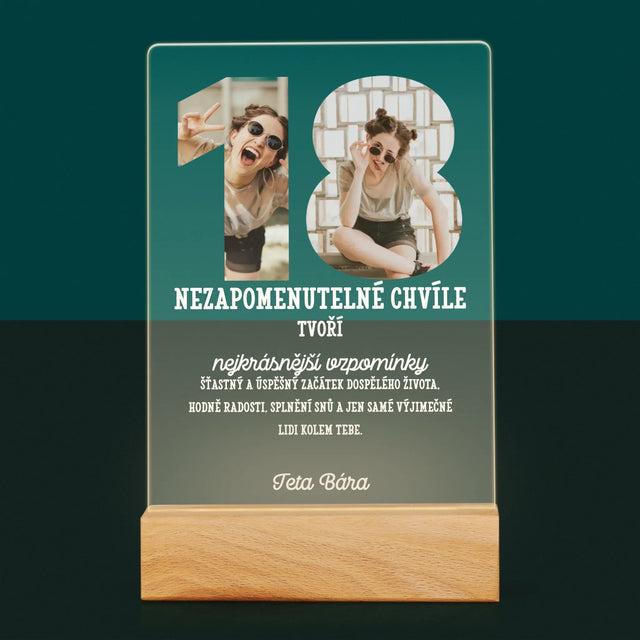 Slovo Z Fotek: 18. Narozeniny - Tisk Na Akrylovém Skle