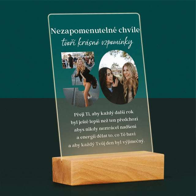 Slovo Z Fotek: 30. Narozeniny - Tisk Na Akrylovém Skle