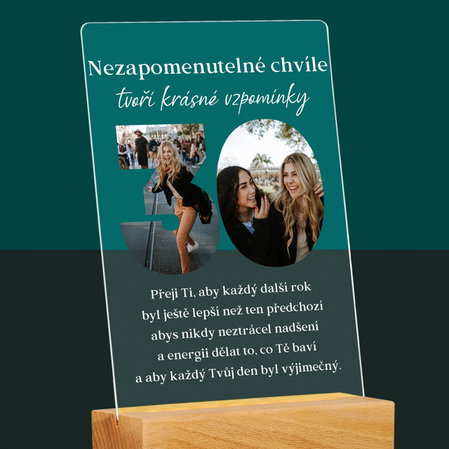 Slovo Z Fotek: 30. Narozeniny - Tisk Na Akrylovém Skle