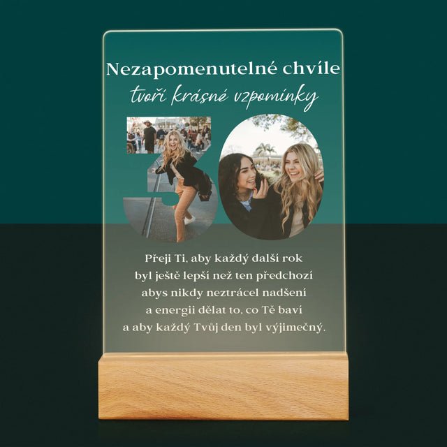 Slovo Z Fotek: 30. Narozeniny - Tisk Na Akrylovém Skle