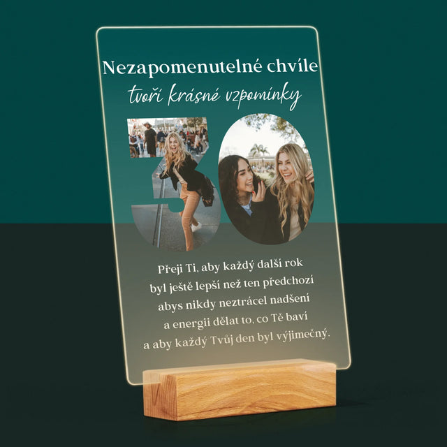 Slovo Z Fotek: 30. Narozeniny - Tisk Na Akrylovém Skle