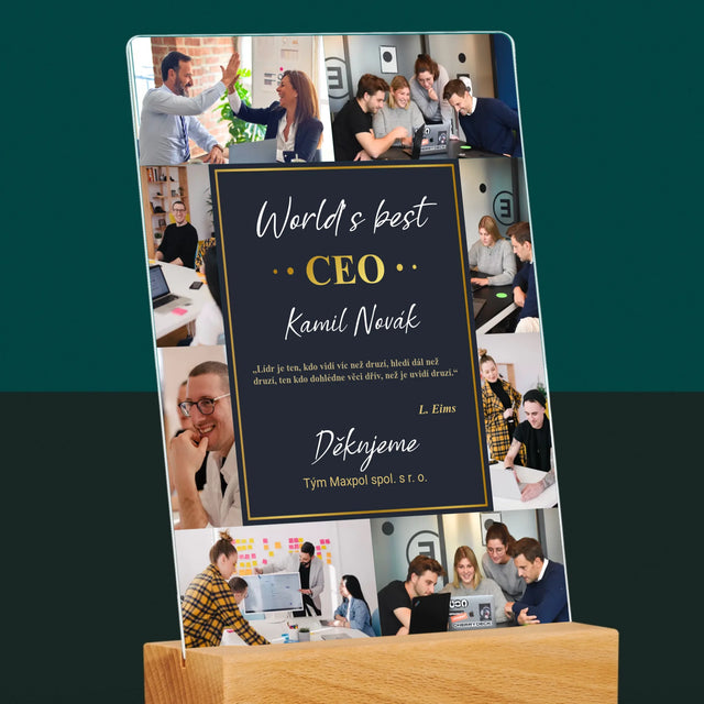 Fotokoláž: World’S Best Ceo - Tisk Na Akrylovém Skle