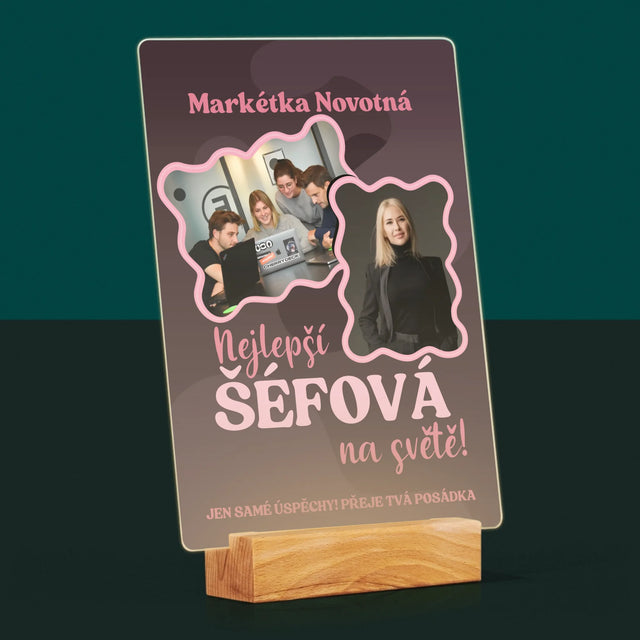 Fotokoláž: Nejlepší Šéfová - Tisk Na Akrylovém Skle