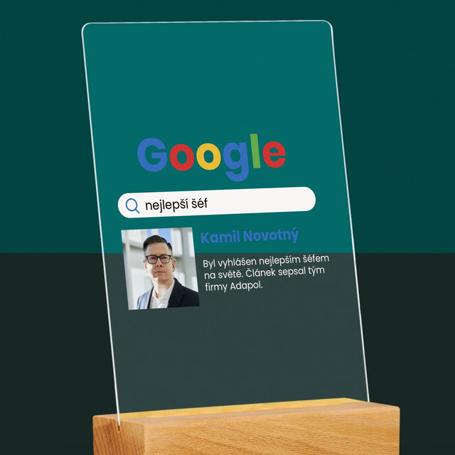 Fotka A Textem: Nejlepší Šéf Výsledek Google - Tisk Na Akrylovém Skle