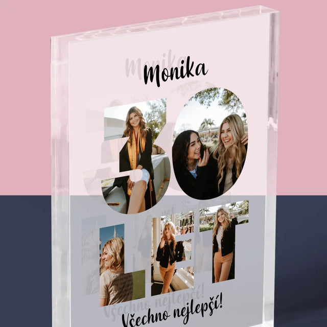 Slovo z obrázků: 18 let - Akrylový blok s potiskem | CZ