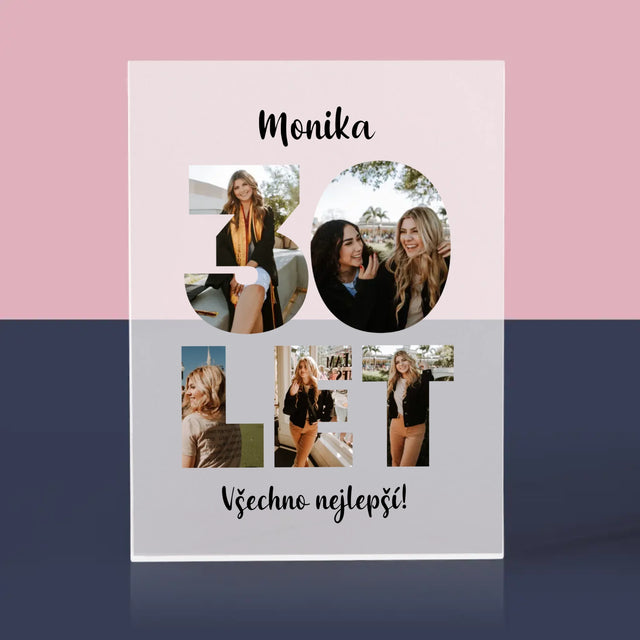 Slovo z obrázků: 18 let - Akrylový blok s potiskem | CZ