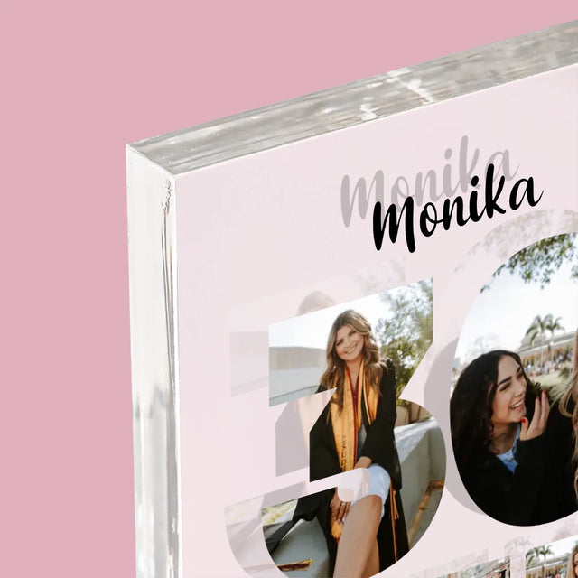 Slovo z obrázků: 18 let - Akrylový blok s potiskem | CZ