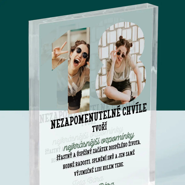 Slovo Z Fotek: 18. Narozeniny - Akrylový Blok