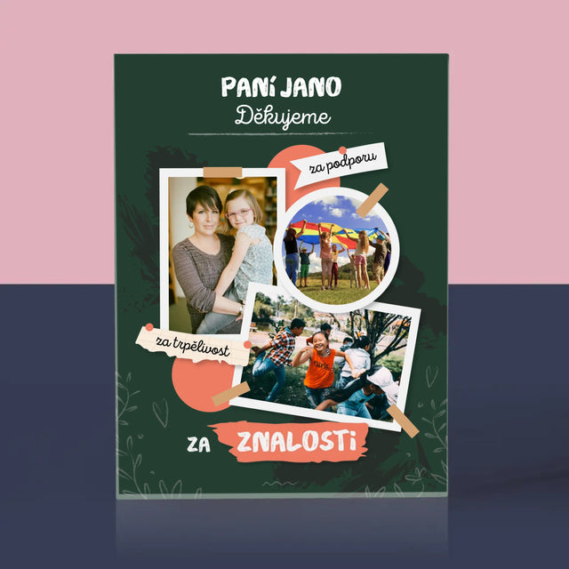 Fotokoláž: Děkujeme Za Znalosti - Akrylový Blok