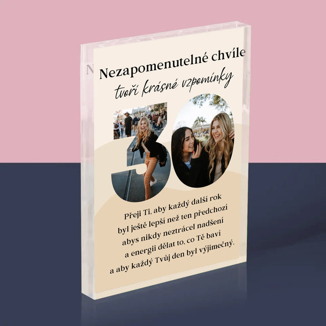 Slovo Z Fotek: 30. Narozeniny - Akrylový Blok