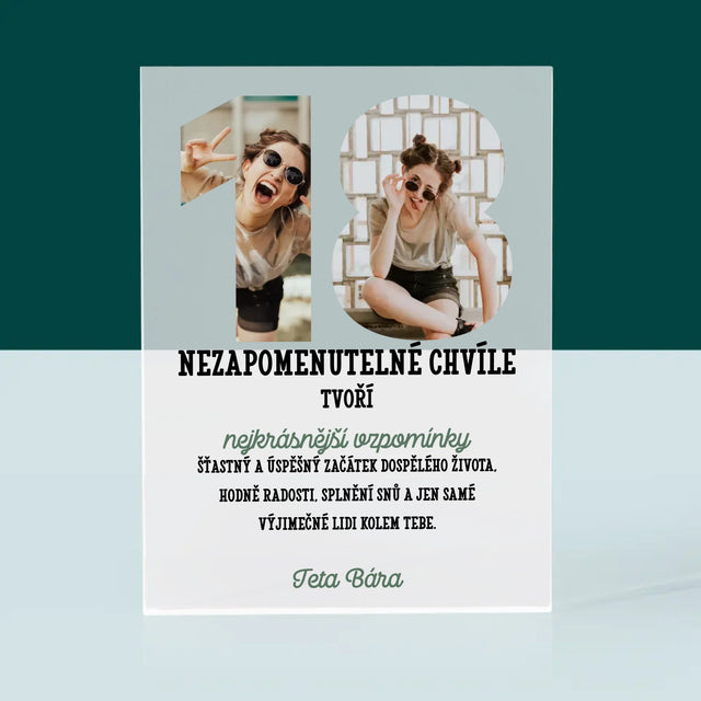 Slovo Z Fotek: 18. Narozeniny - Akrylový Blok