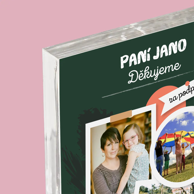 Fotokoláž: Děkujeme Za Znalosti - Akrylový Blok