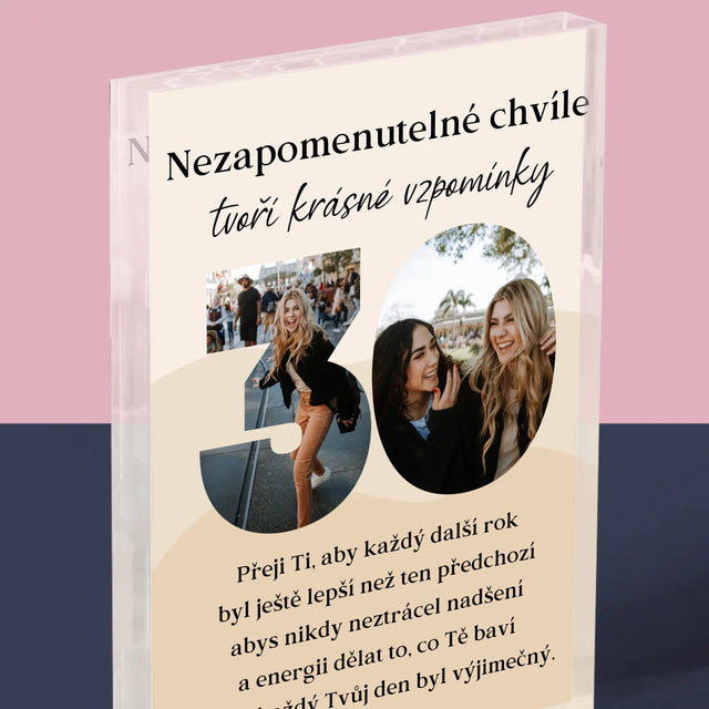 Slovo Z Fotek: 30. Narozeniny - Akrylový Blok