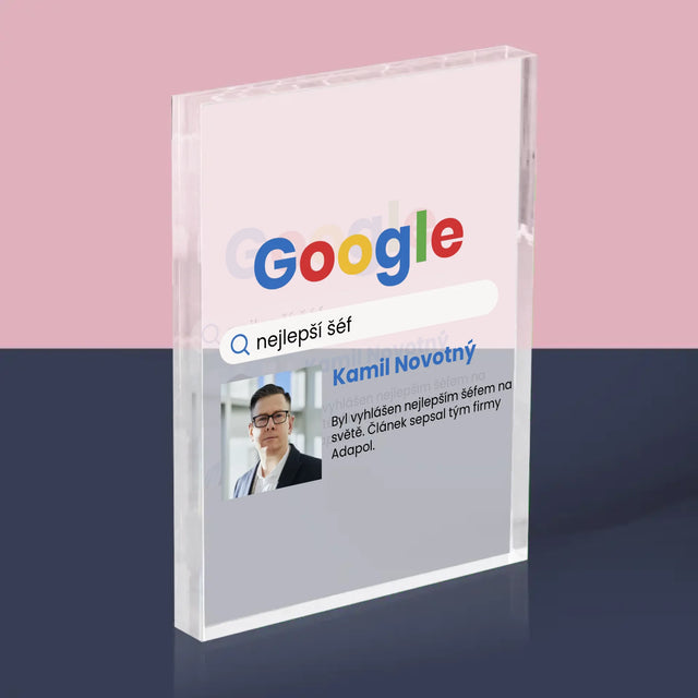 Fotka A Textem: Nejlepší Šéf Výsledek Google - Akrylový Blok