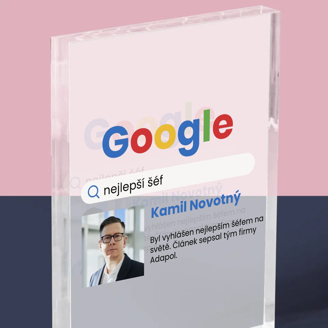 Fotka A Textem: Nejlepší Šéf Výsledek Google - Akrylový Blok