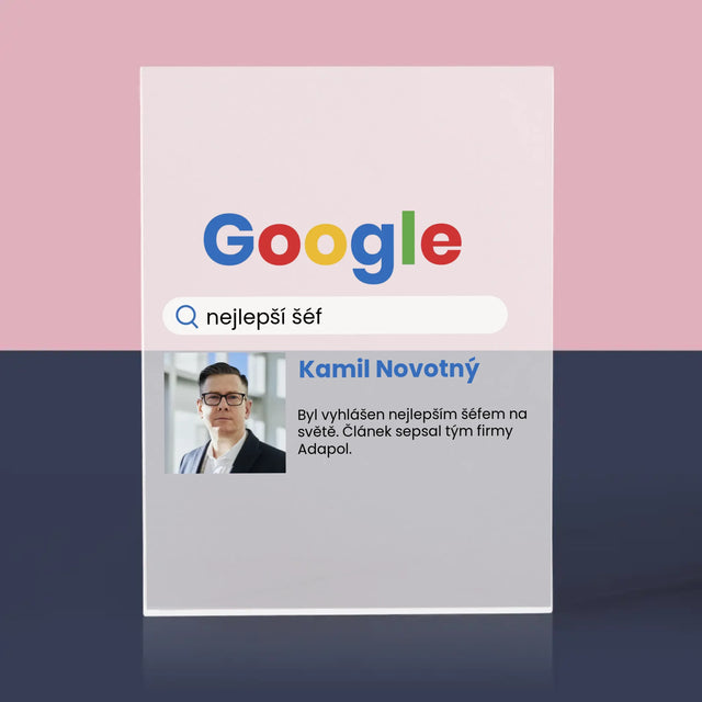 Fotka A Textem: Nejlepší Šéf Výsledek Google - Akrylový Blok