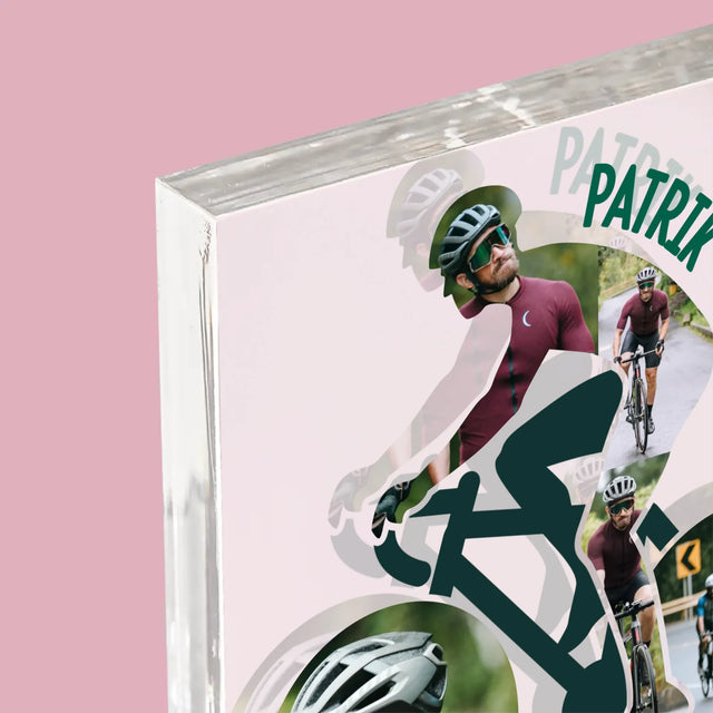 Tvar Z Fotek: Život Je Lepší Na Kole - Akrylový Blok