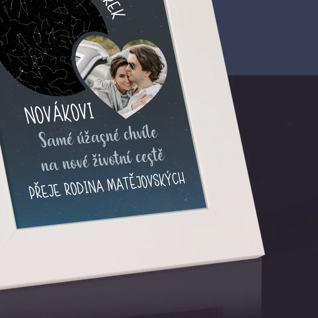 Hvězdná Mapa: Nová Životní Cesta Svatba - Fotorámeček