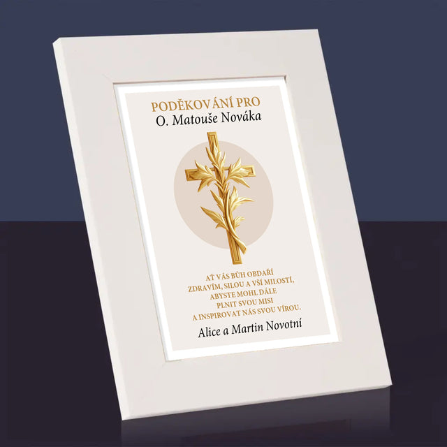 Jméno A Nápis: Poděkování Pro Kněze - Fotorámeček