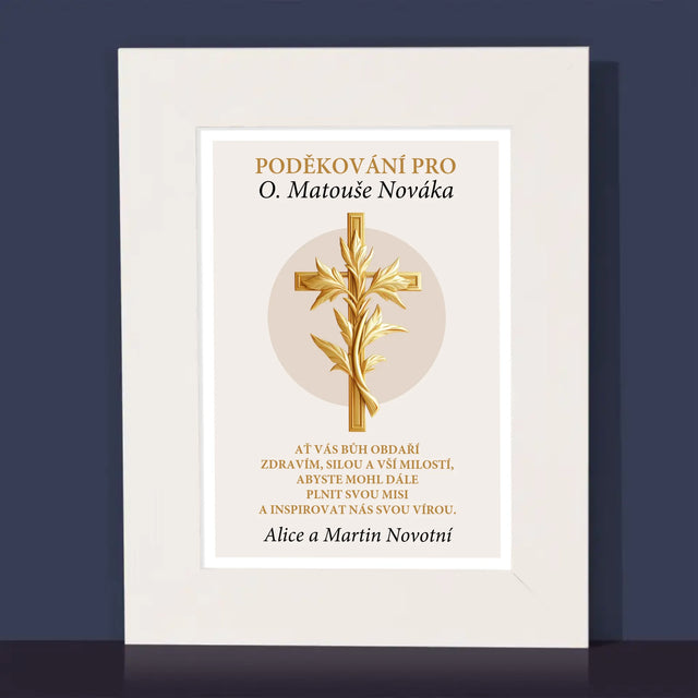 Jméno A Nápis: Poděkování Pro Kněze - Fotorámeček
