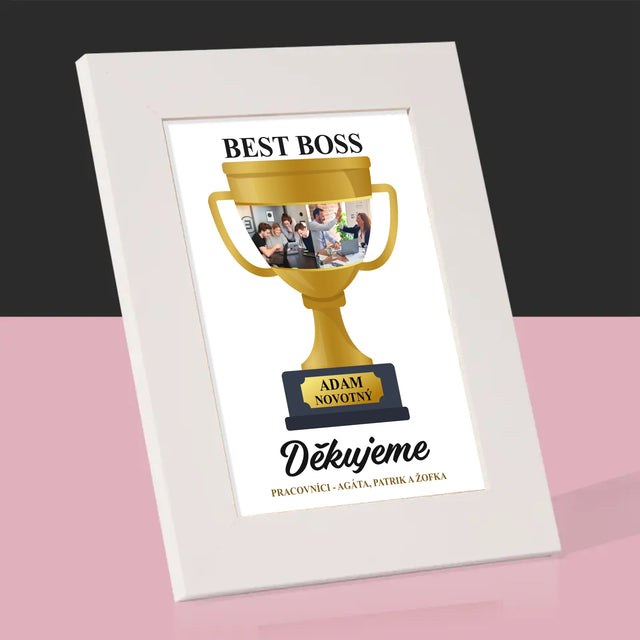 Fotokoláž: Best Boss Pohár - Fotorámeček