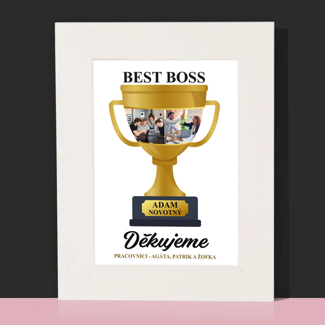 Fotokoláž: Best Boss Pohár - Fotorámeček