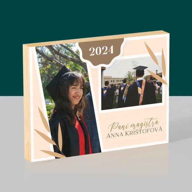 Fotokoláž: Paní Magistra - Tisk Na Dřevo