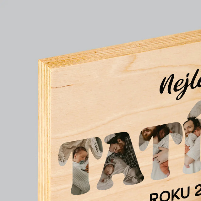 Slovo Z Fotek: Nejlepší Tatínek Roku - Tisk Na Dřevo