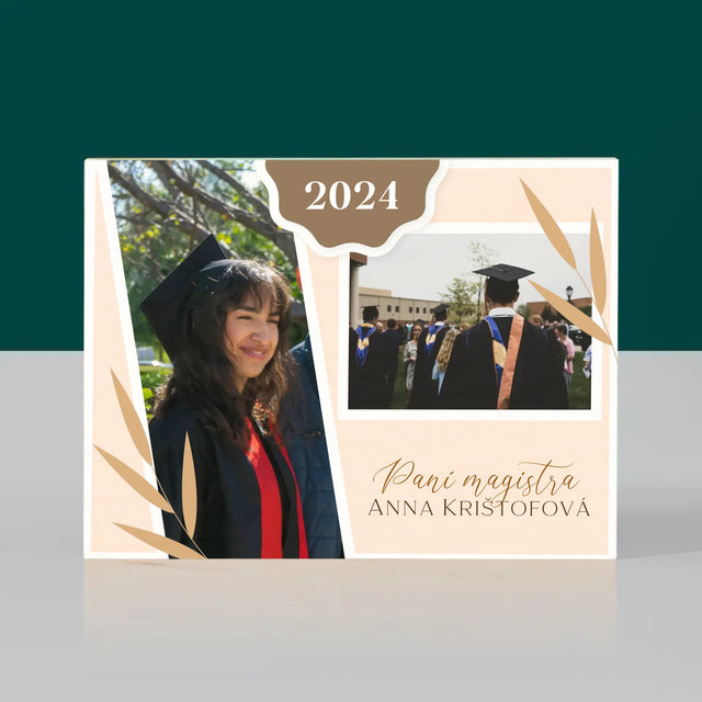 Fotokoláž: Paní Magistra - Tisk Na Dřevo