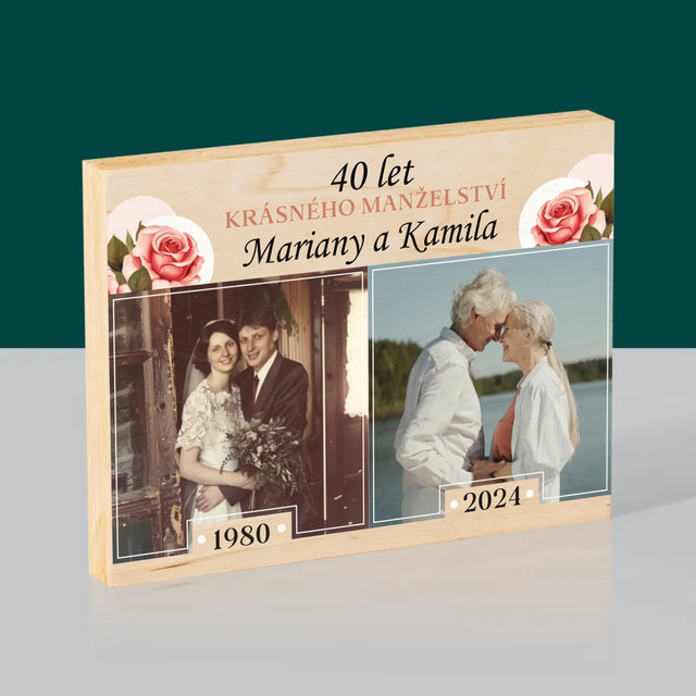 Fotokoláž: Společné Roky - Tisk Na Dřevo