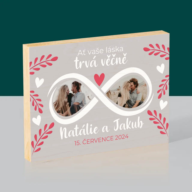 Fotokoláž: Ať Vaše Láska Trvá Věčně - Tisk Na Dřevo