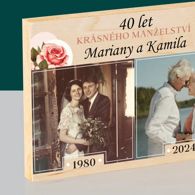 Fotokoláž: Společné Roky - Tisk Na Dřevo