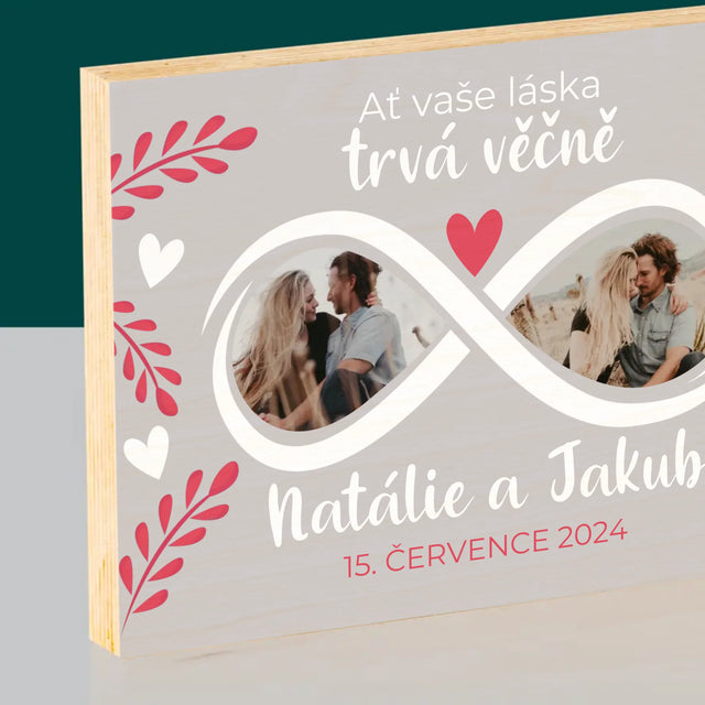 Fotokoláž: Ať Vaše Láska Trvá Věčně - Tisk Na Dřevo