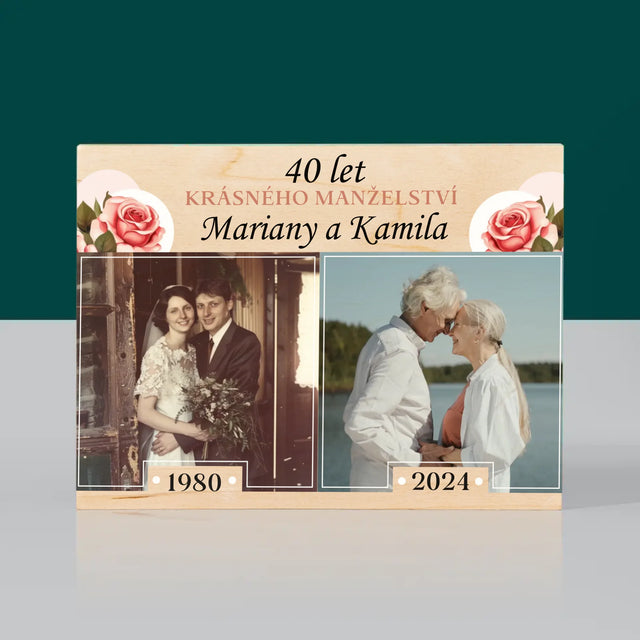 Fotokoláž: Společné Roky - Tisk Na Dřevo