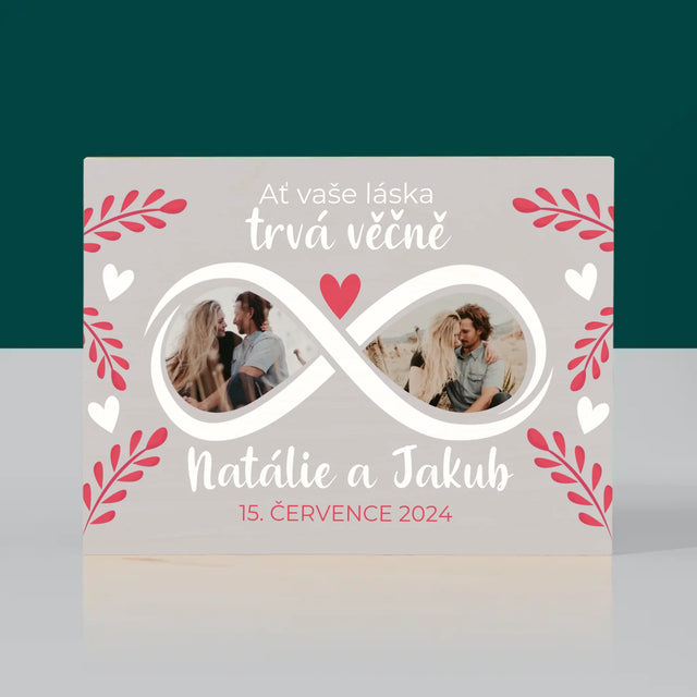 Fotokoláž: Ať Vaše Láska Trvá Věčně - Tisk Na Dřevo