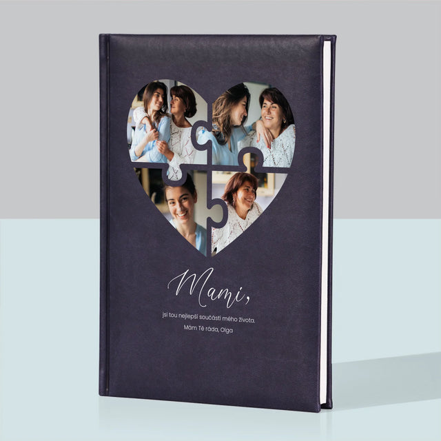 Fotokoláž: Puzzle Srdce Pro Mámu - Zápisník