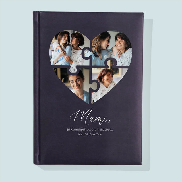 Fotokoláž: Puzzle Srdce Pro Mámu - Zápisník