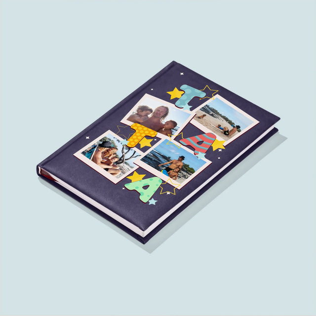 Fotokoláž: Písmenka Táta - Zápisník