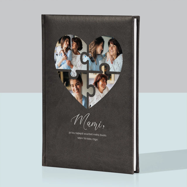 Fotokoláž: Puzzle Srdce Pro Mámu - Zápisník