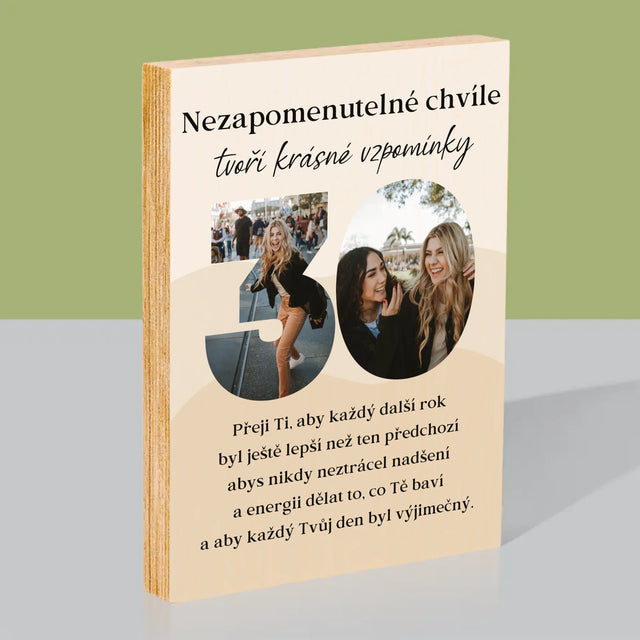 Slovo Z Fotek: 30. Narozeniny - Tisk Na Dřevo