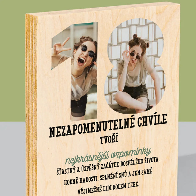 Slovo Z Fotek: 18. Narozeniny - Tisk Na Dřevo