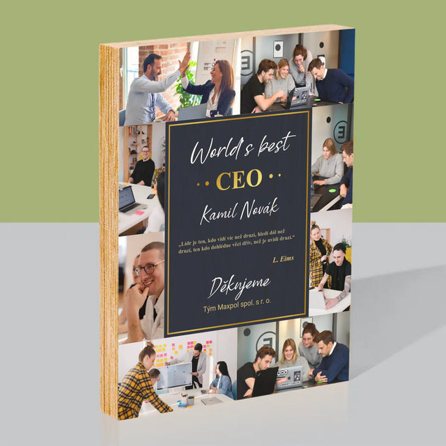 Fotokoláž: World’S Best Ceo - Tisk Na Dřevo